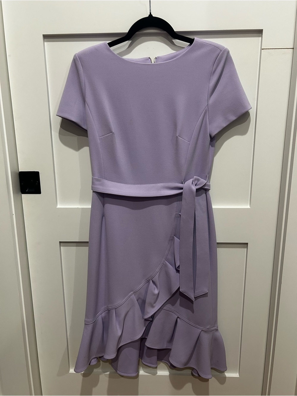 Calvin Klein Lilac Ruffle Tie-Waist Dress